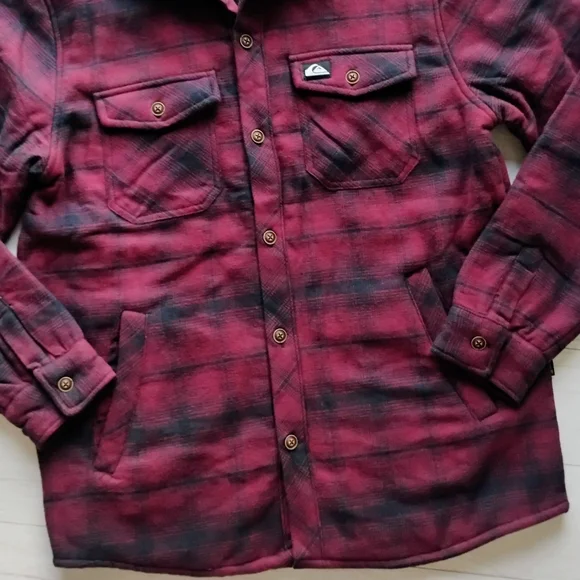 QUIKSILVER NEW Gideon Cold Days Sherpa Lined Flannel Shirt Jacket - Picture 4 of 12